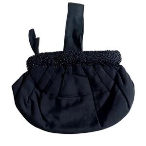 Evening Purse Handle Bag 6-8 Inches Black Zip Center Formal Holiday Party